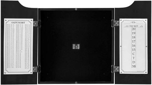 Black dart board cabinet - black, (no