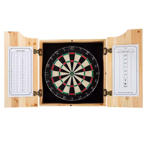 Dart board cabinet set pine - board,