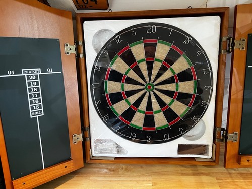 Dart board and - board,