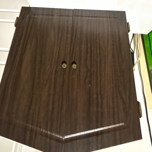 Woodgrain dartboard cabinet - woodgrain,